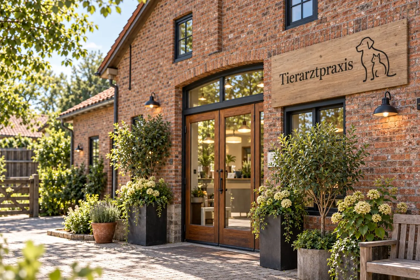 Außenansicht der Tierarztpraxis Lindenhof